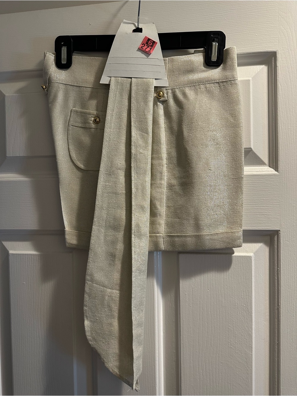 Elegant Cream Women's Tie-Front Shorts